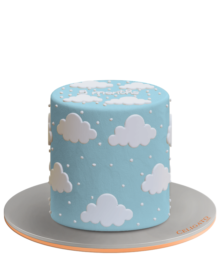 3 months cake on transparent background