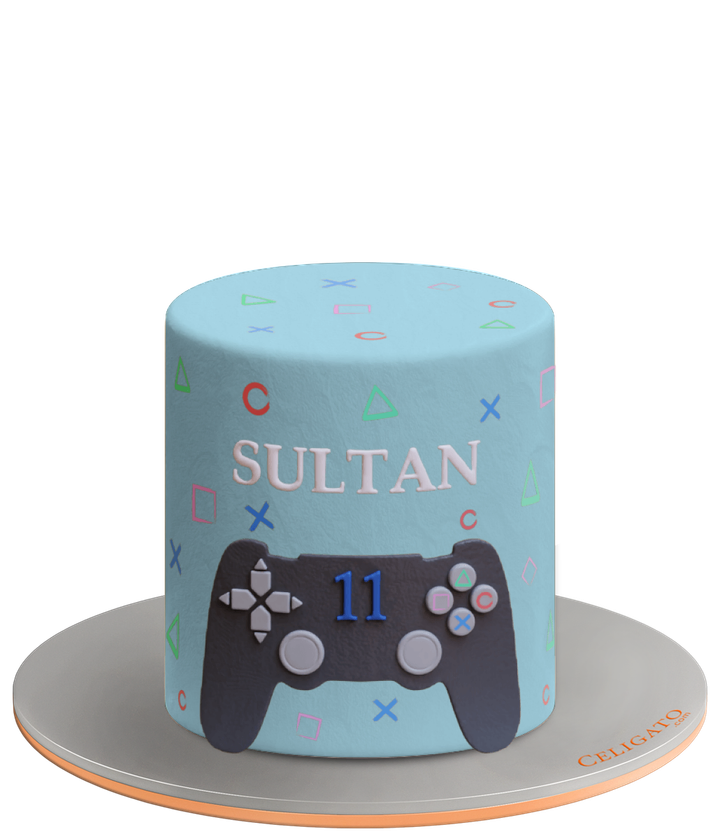 Playstation cake on transparent background