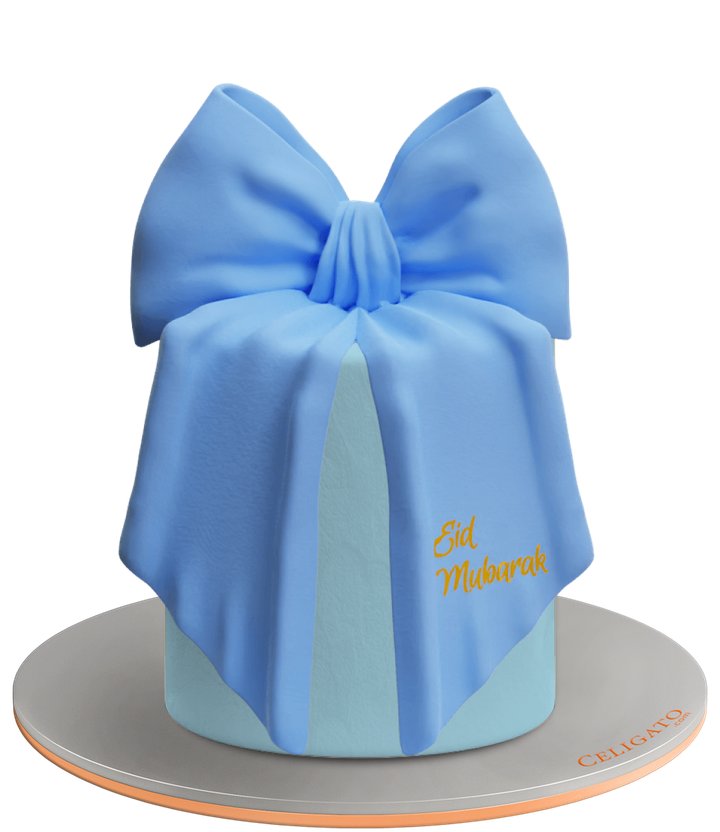 Blue Ribbon cake on transparent background