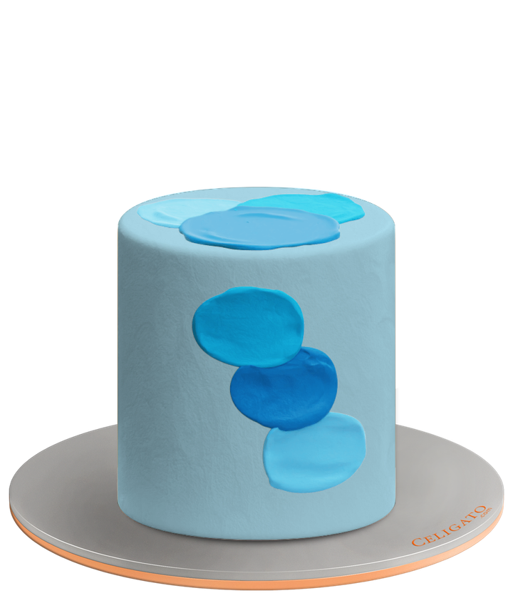 Blushed Blue cake on transparent background