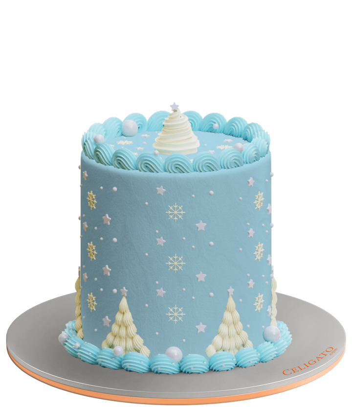 Snow & Ice cake on transparent background
