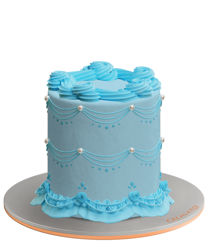 Forever Blue cake on transparent background