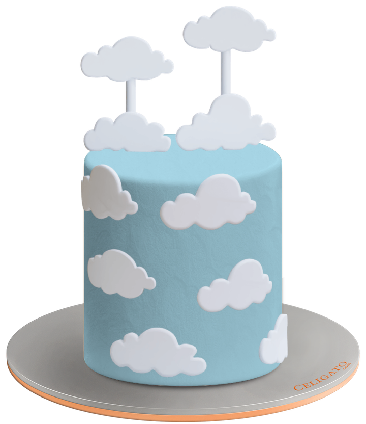 Clouds cake on transparent background