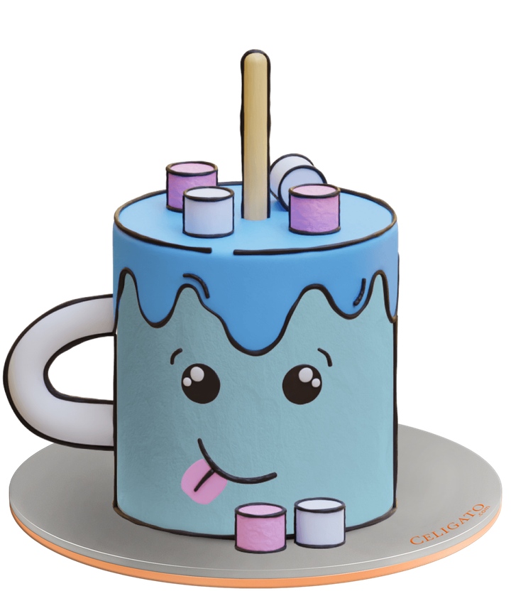 Comic Cup cake on transparent background