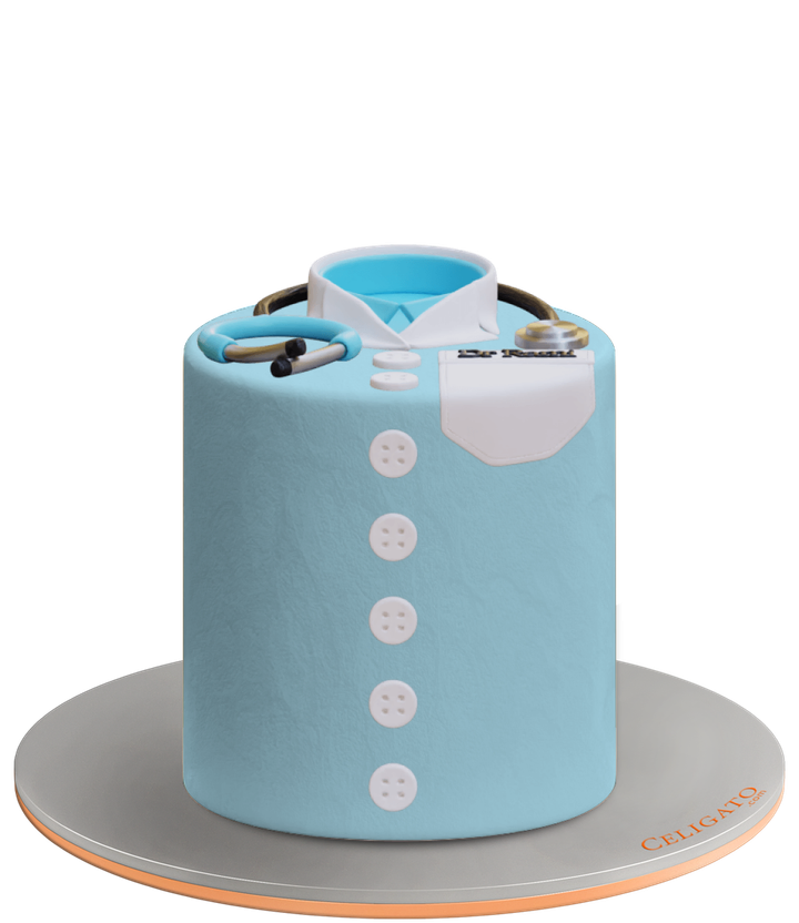 Doctor In Blue cake on transparent background