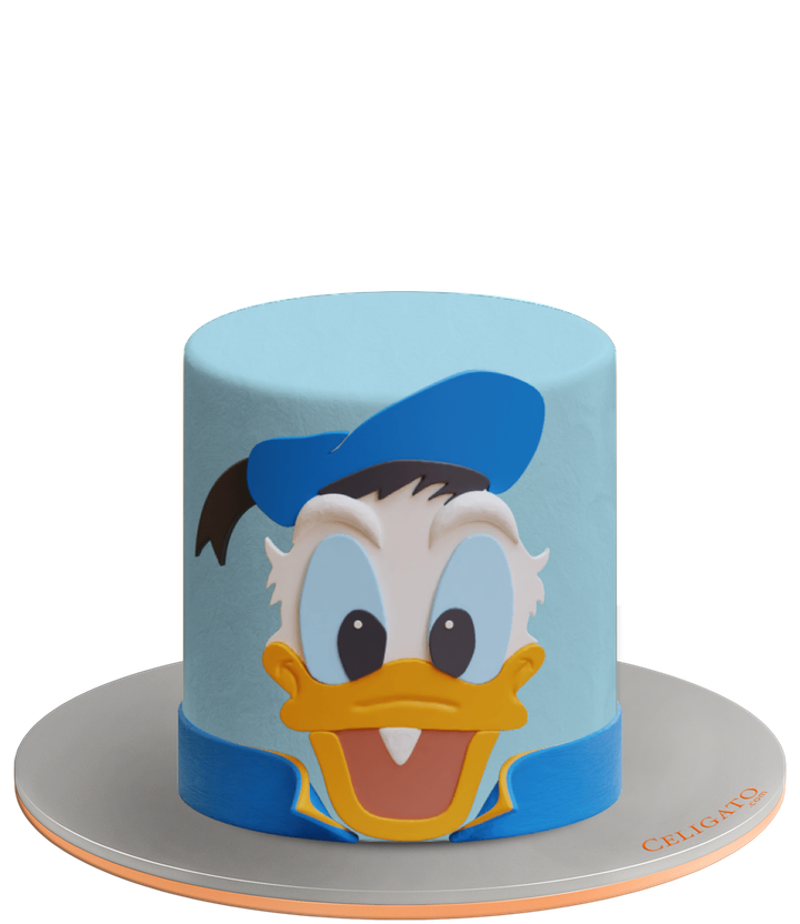 Donald Duck cake on transparent background