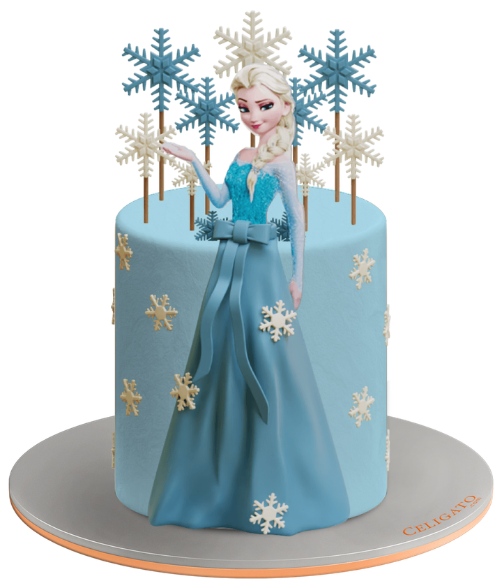 Frozen cake on transparent background
