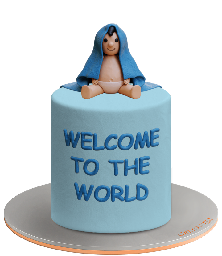 Hello Little One cake on transparent background