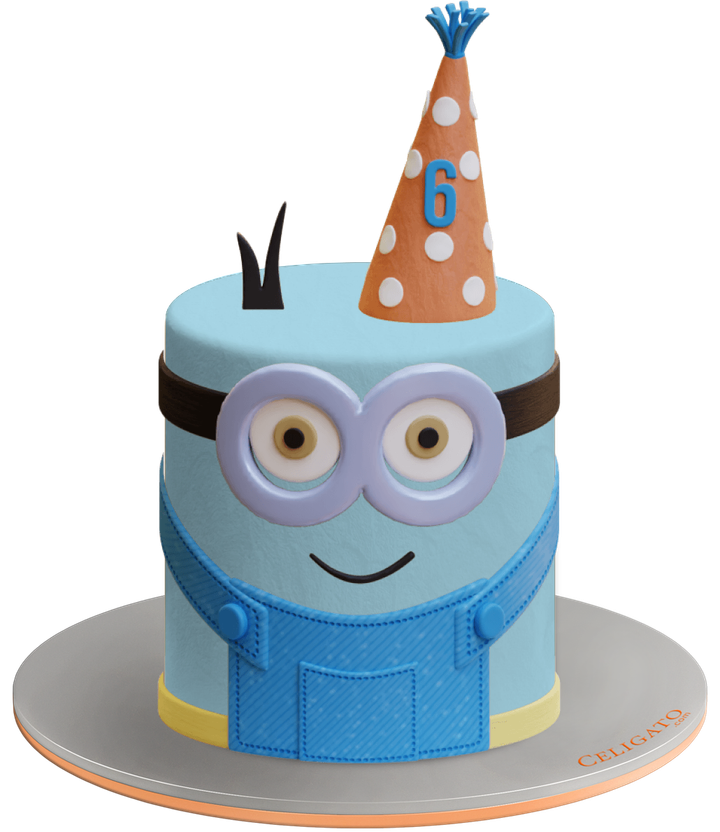 Minions's Birthday cake on transparent background
