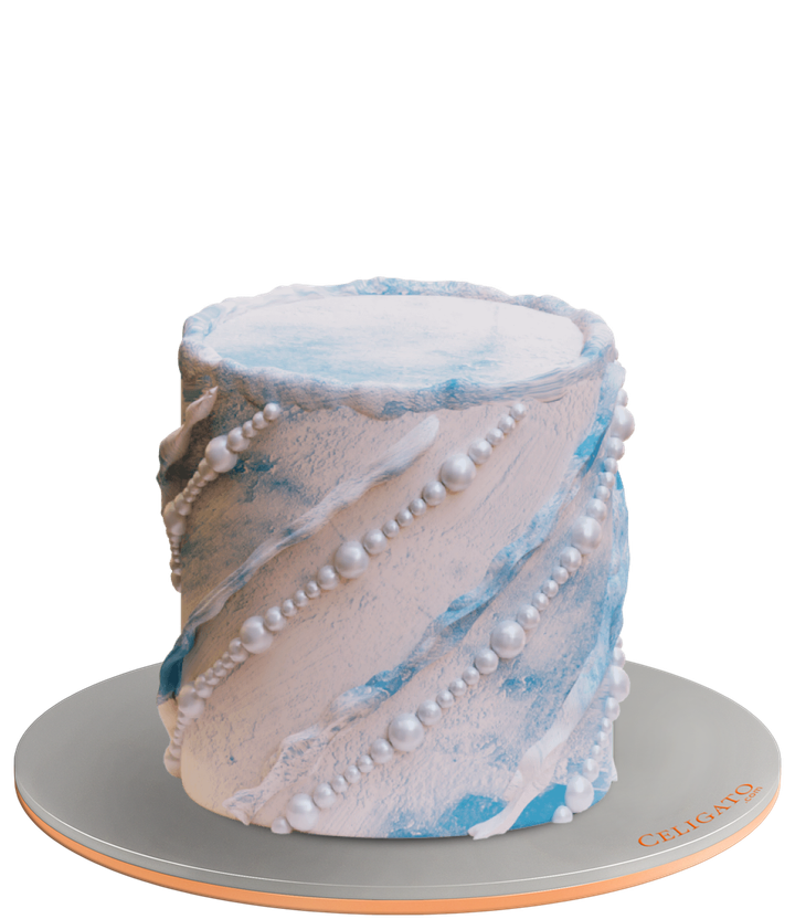 Ocean Pearls cake on transparent background