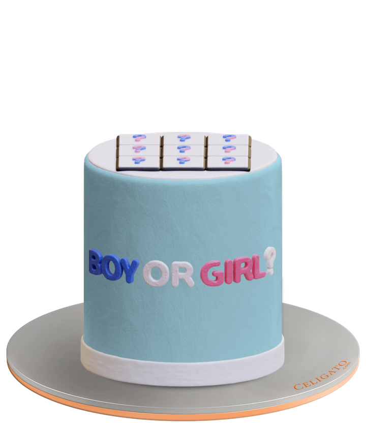 Pink or Blue? cake on transparent background