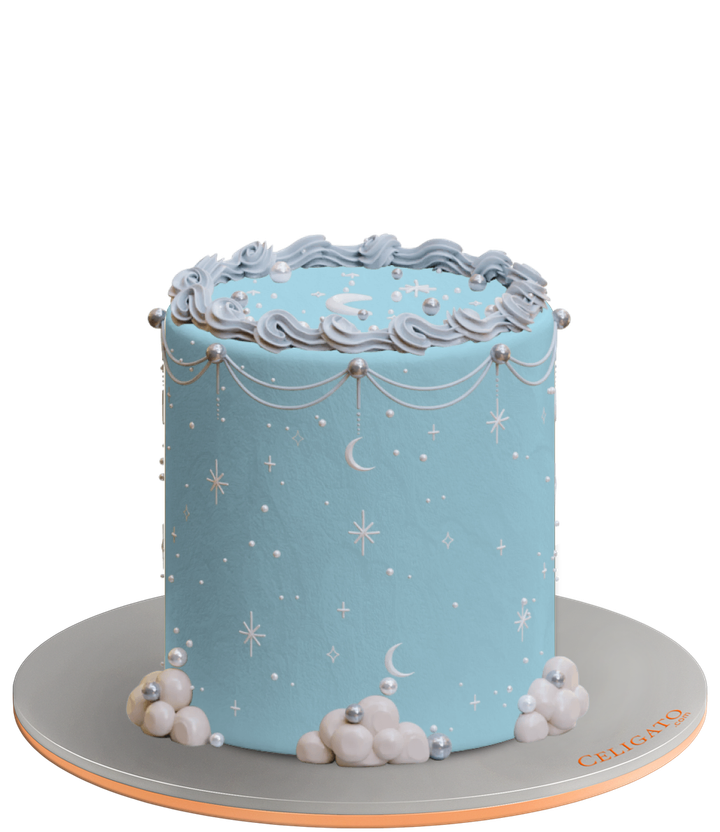 Retro Skies cake on transparent background