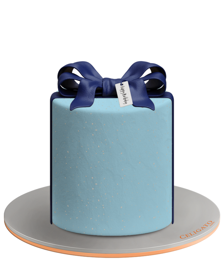 Royal blue cake on transparent background