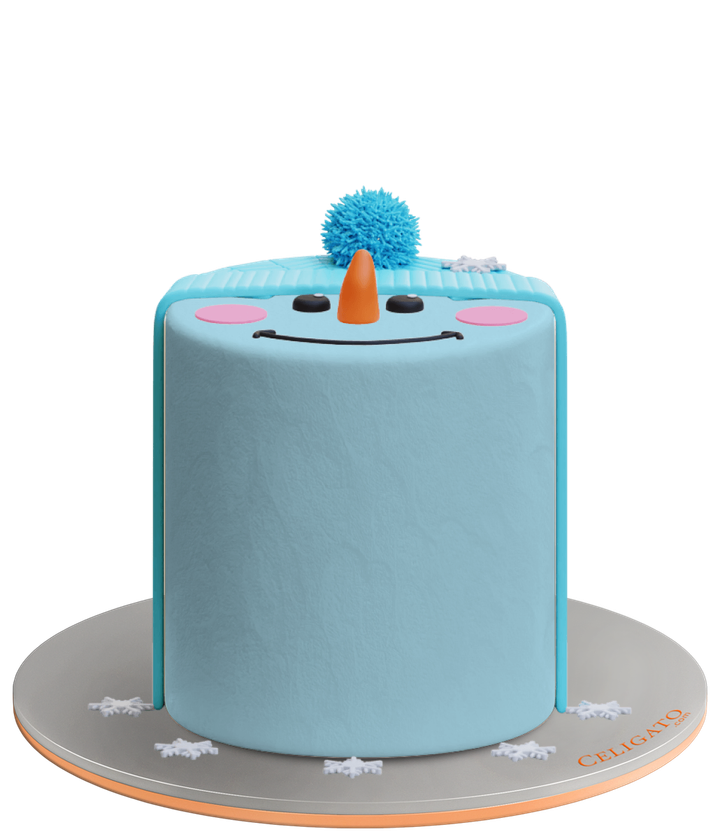 Snowman cake on transparent background