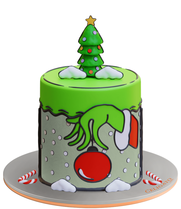 Christmas Tree cake on transparent background