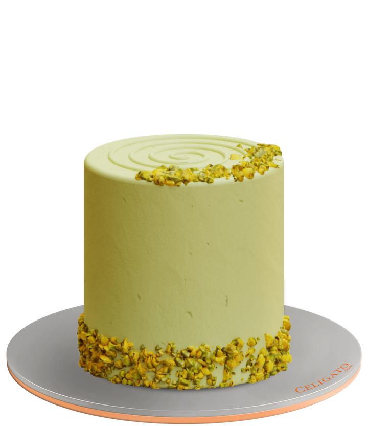 Classic Pistachio cake on transparent background