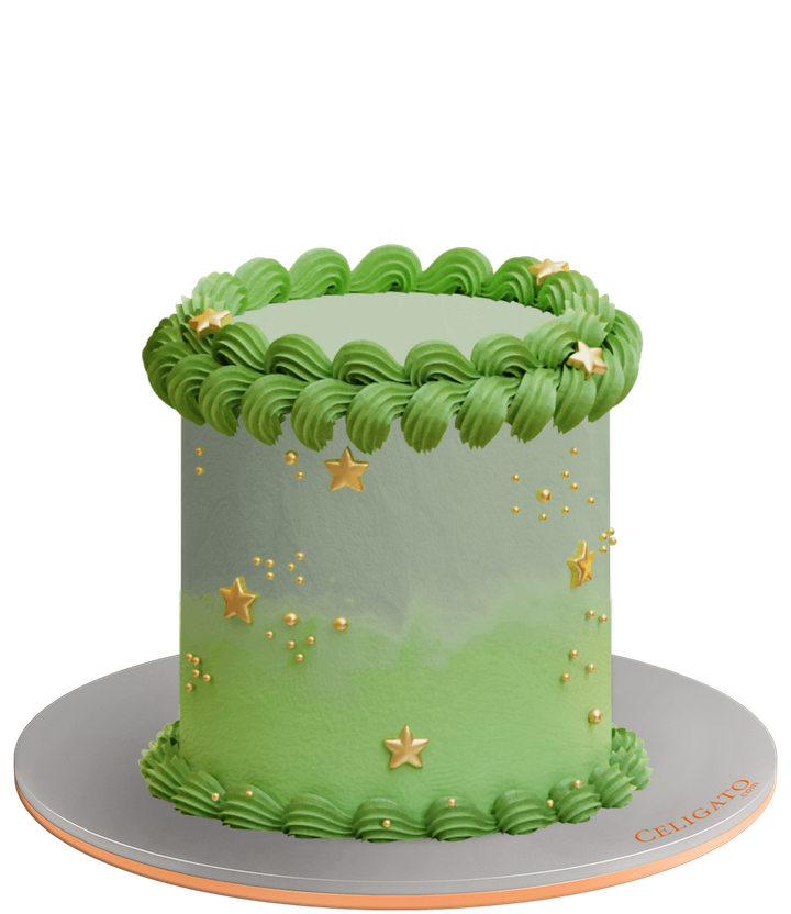 Ombre Stars cake on transparent background