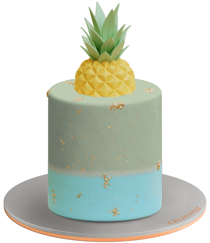 Pineapple cake on transparent background