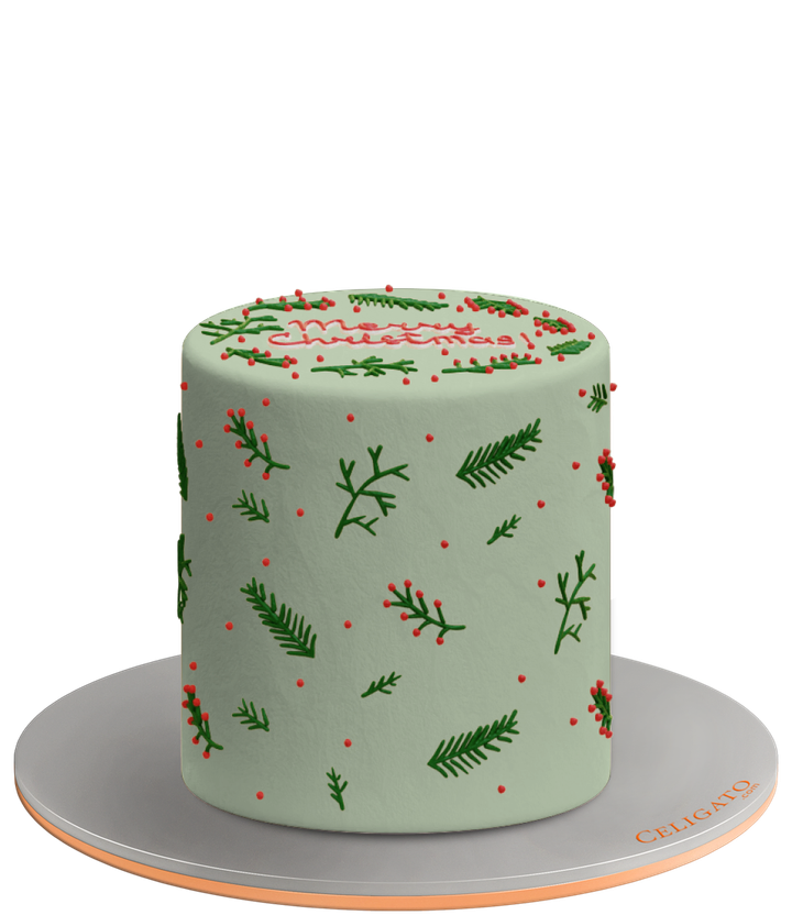Pine Tree Leaves cake on transparent background