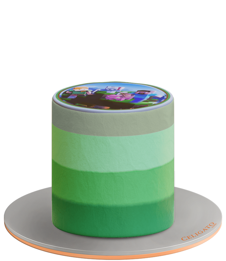 Minecraft Ombré cake on transparent background