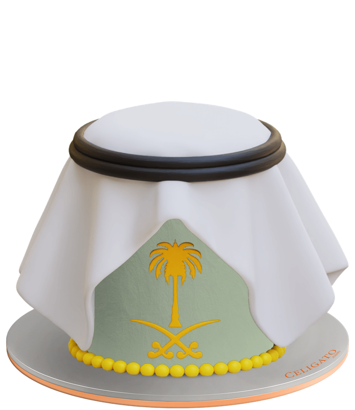 Saudi Ghutrah cake on transparent background