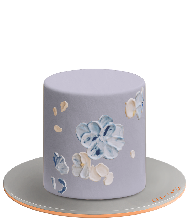 Ombre Flower cake on transparent background