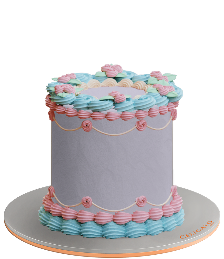 Pastel Classy cake on transparent background
