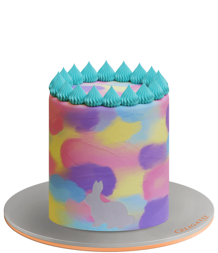 Sweet Bunny cake on transparent background