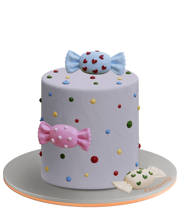 Wrapped In Candy cake on transparent background