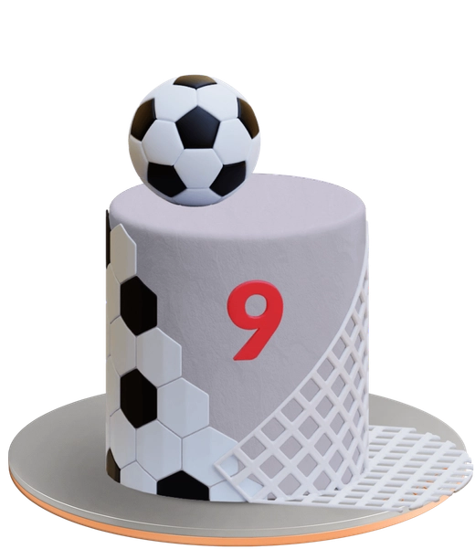 Football & Number cake on transparent background
