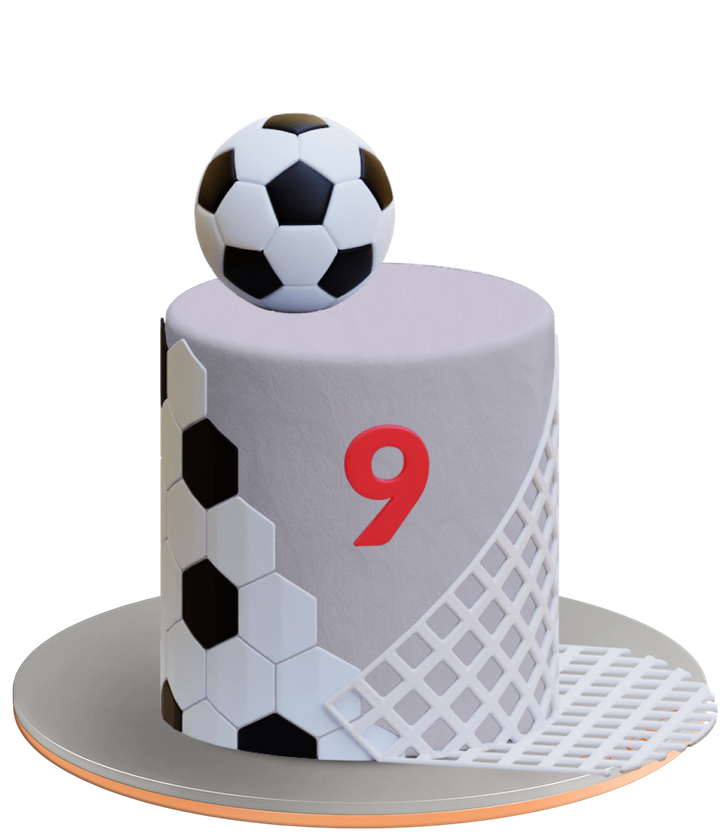 Football & Number cake on transparent background