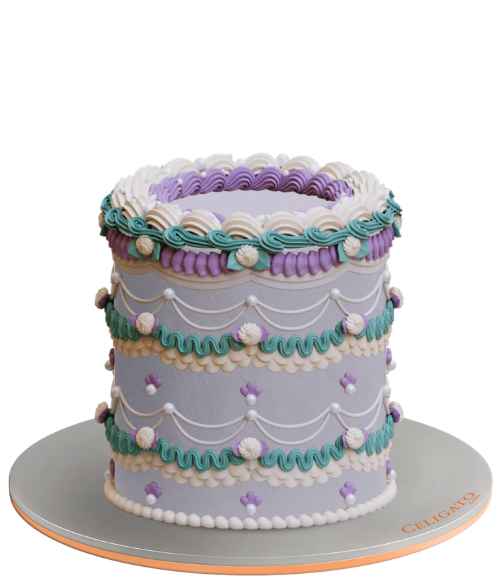 Lavender Dream cake on transparent background