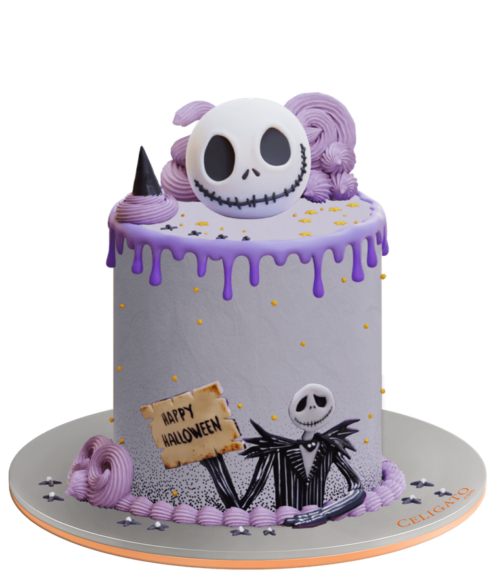 Jack Skellington cake on transparent background