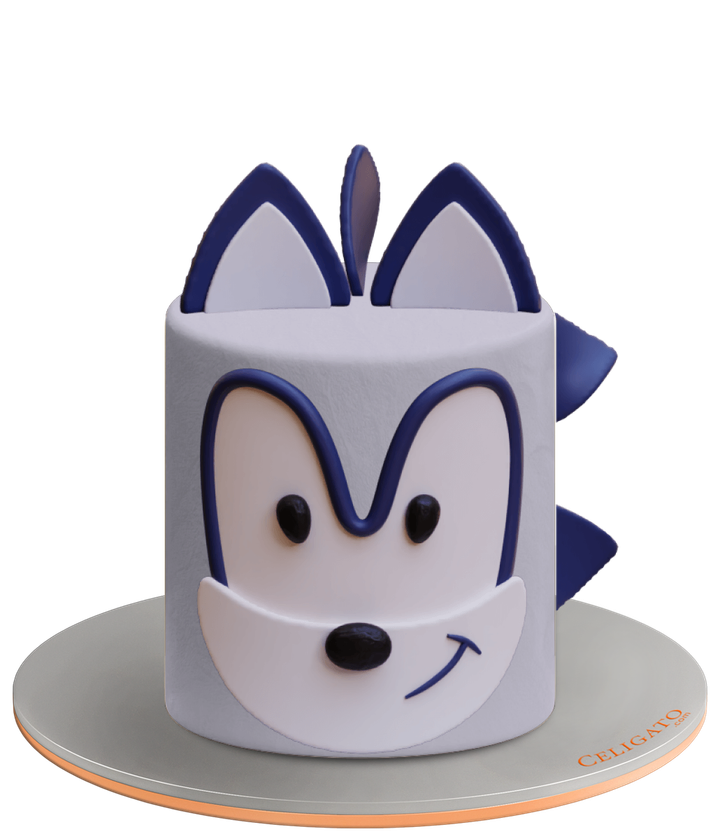 Sonic cake on transparent background