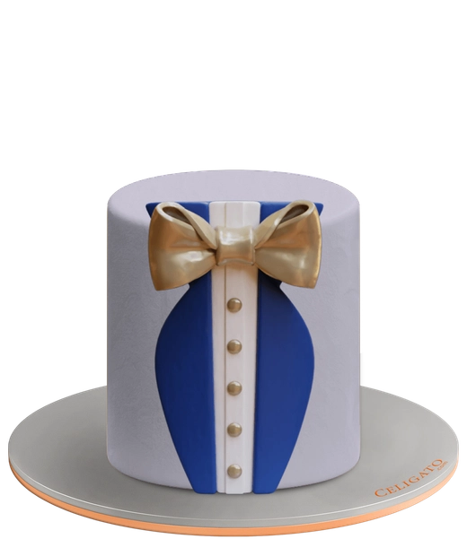 Tuxedo cake on transparent background