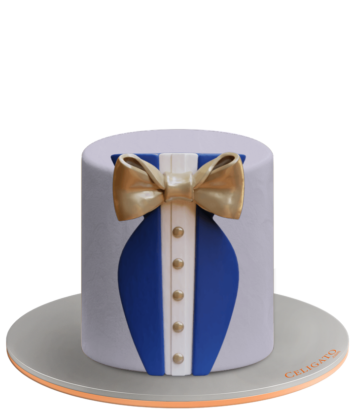 Tuxedo cake on transparent background