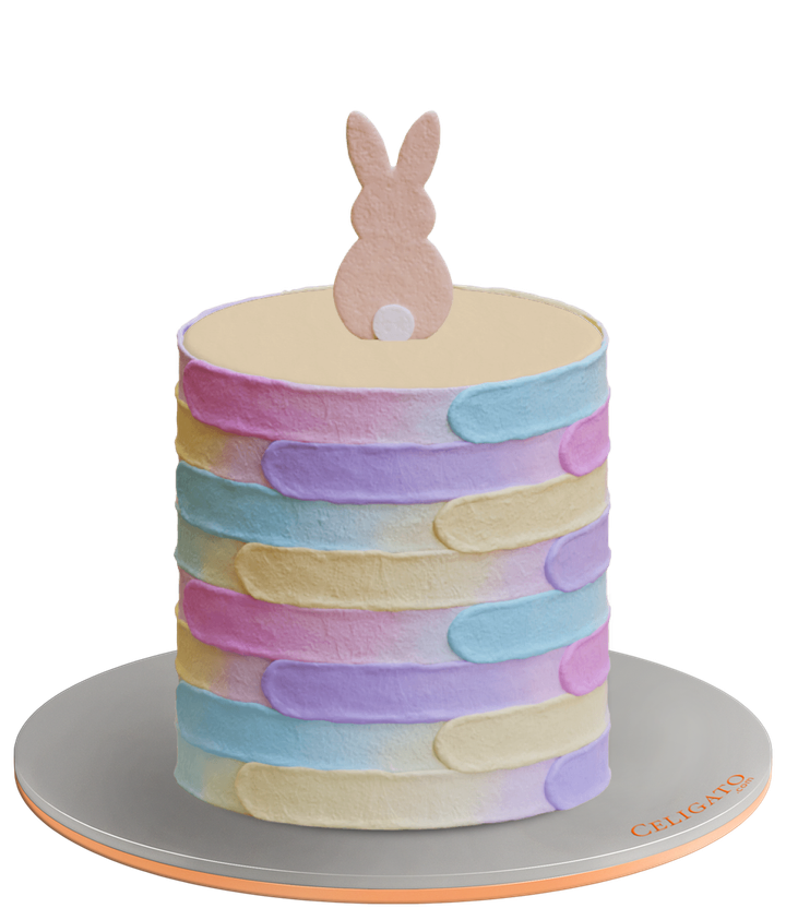 Bunny’s Basket cake on transparent background