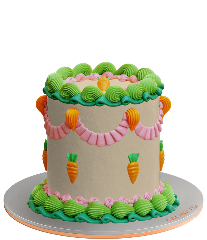 Carrot Patch cake on transparent background