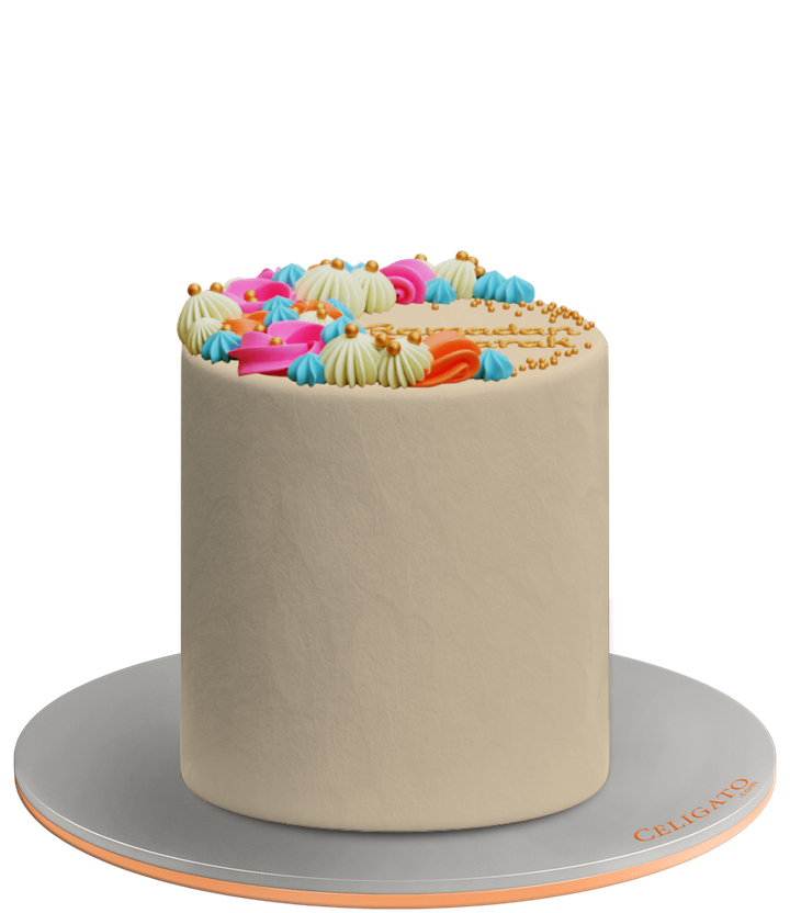 Colorful Ramadan cake on transparent background