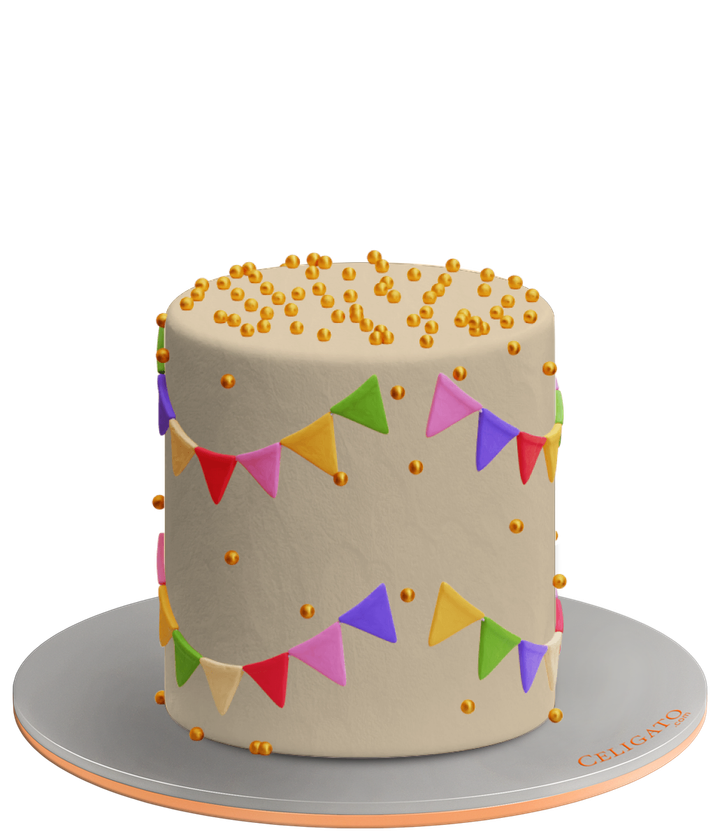Festive Flags cake on transparent background