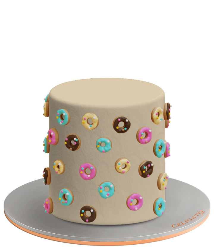 Mini Donuts cake on transparent background