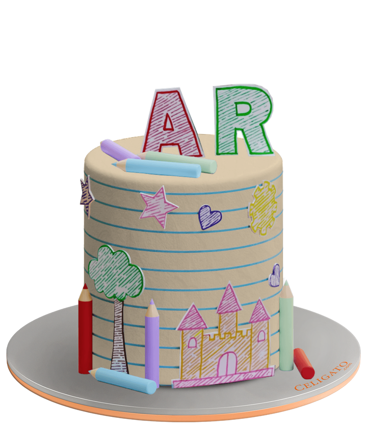 Notebook cake on transparent background