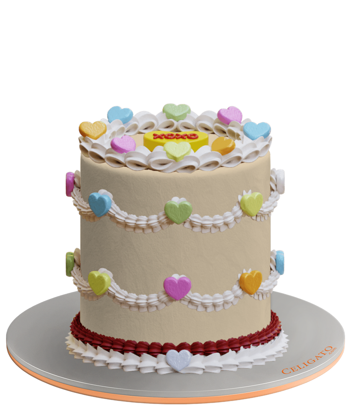 Xoxo Gossip Cake on transparent background