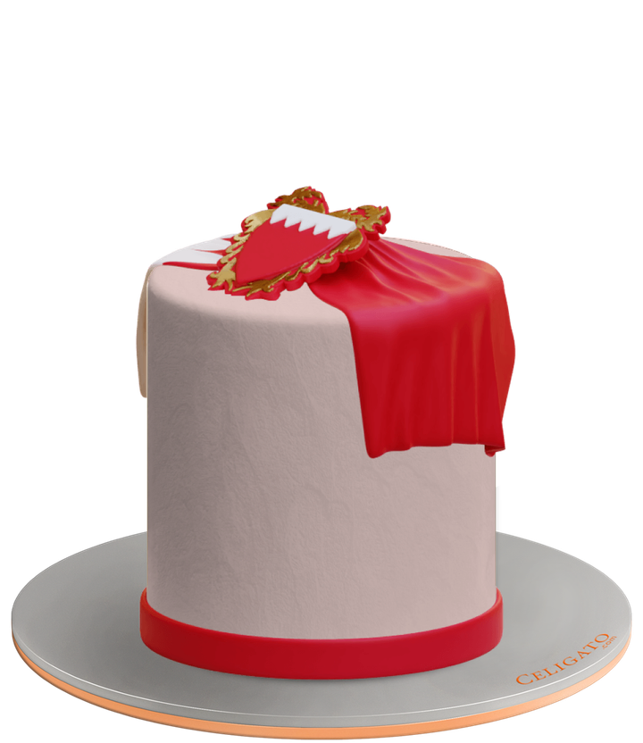 Bahrain Flag Eight Kids Round Cake on transparent background