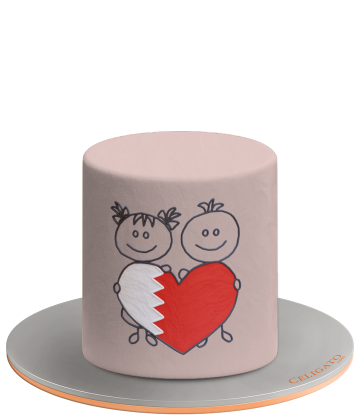 Bahrain Love cake on transparent background
