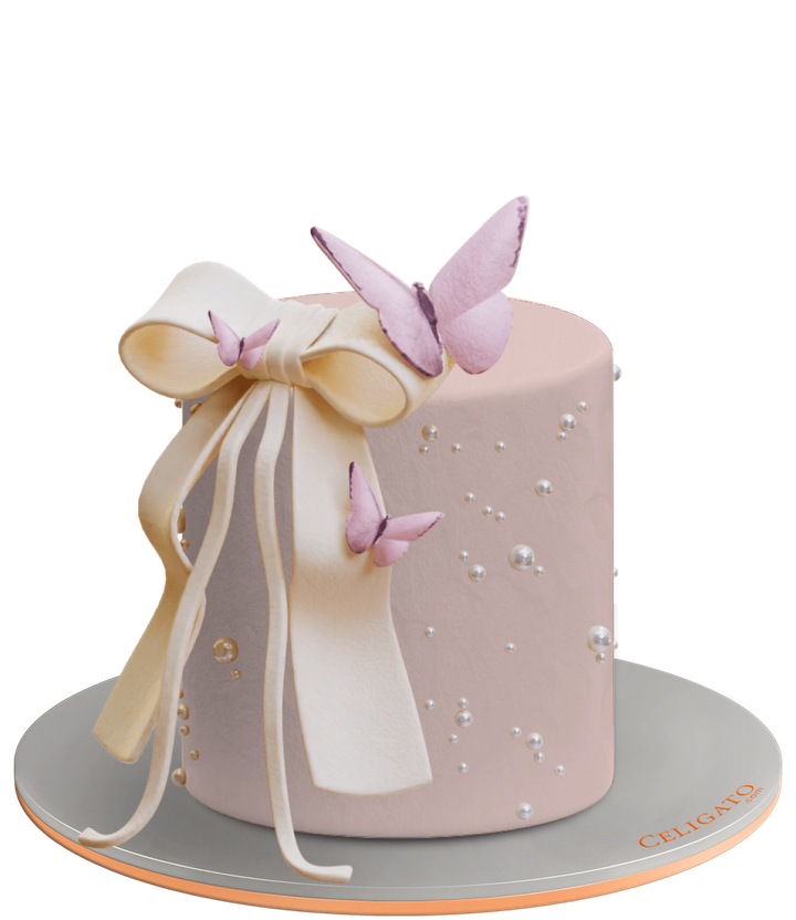 All The Butterflies cake on transparent background