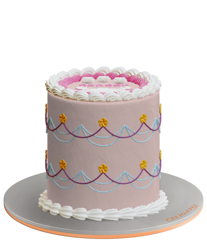 Cancer Glow cake on transparent background