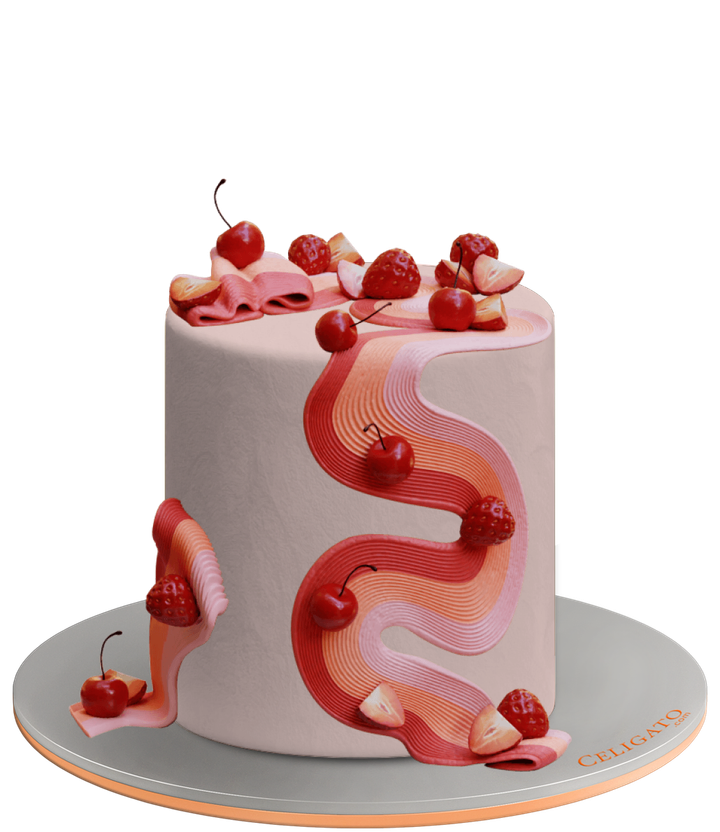 Cherry on Top cake on transparent background