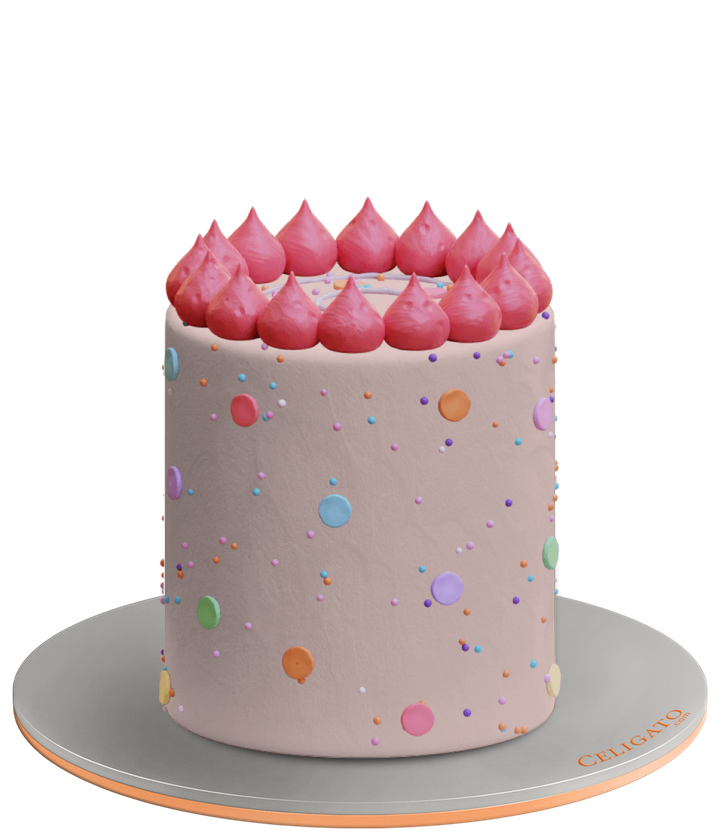 Confetti & Sprinkles cake on transparent background