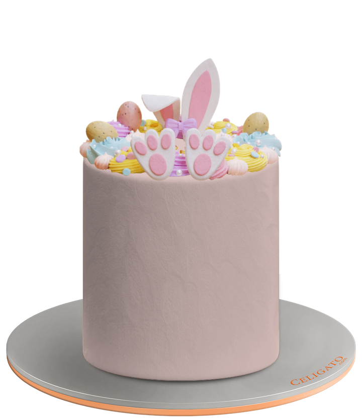 Easter Bunny cake on transparent background